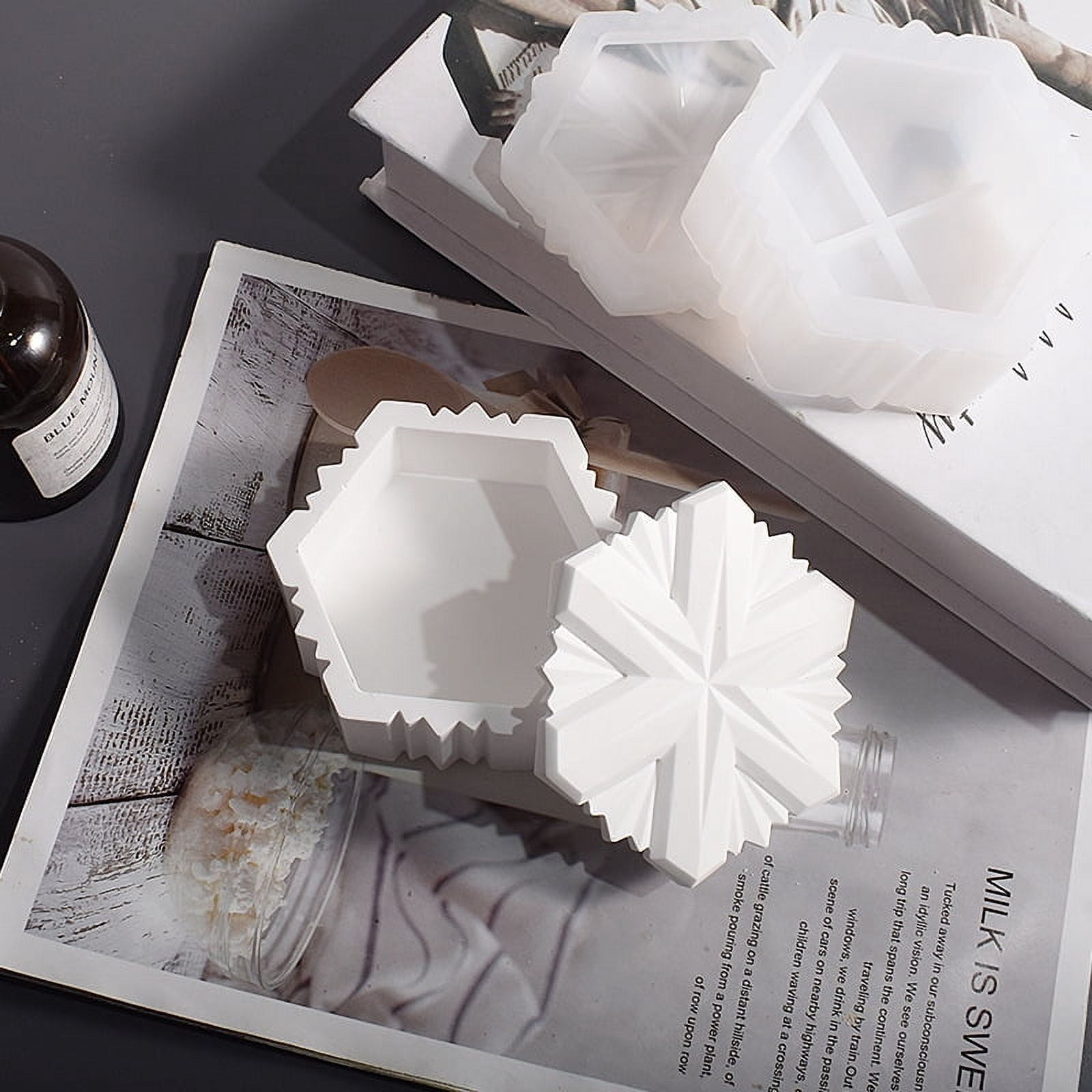1PC Hexagonal Star Storage Box Silicone Mold, Crystal Epoxy Mold with Lid, Used for Epoxy Resin Jewelry Container Mold, Jewelry Home Decoration