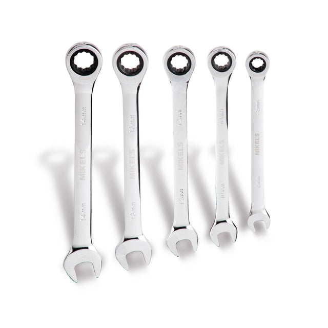 Set de Llaves Combinadas con Matraca 5 Piezas MIKELS .