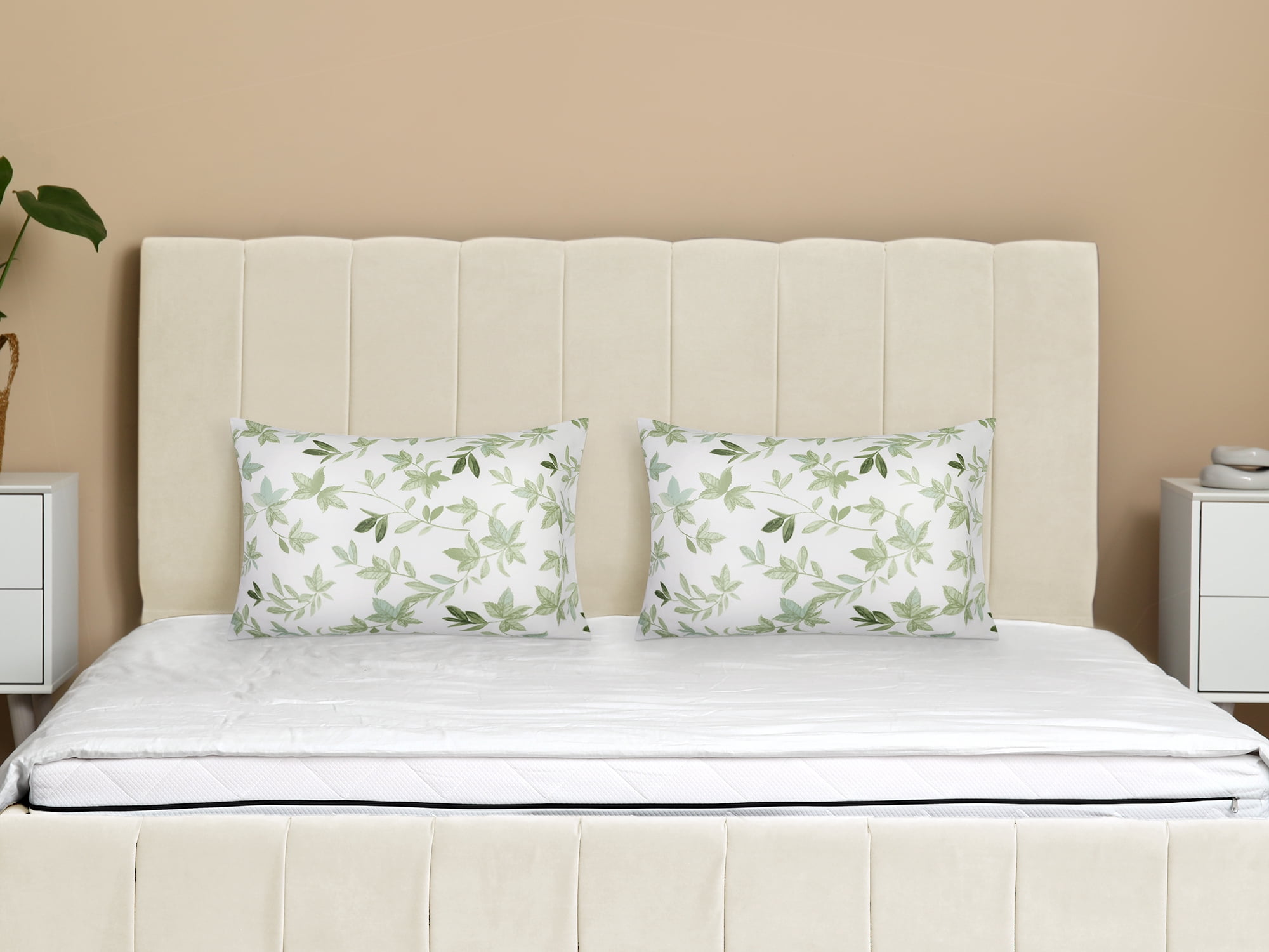 Unique Bargains Pillowcase with Envelope Closure Floral Pillow Cases Queen Emerald Green