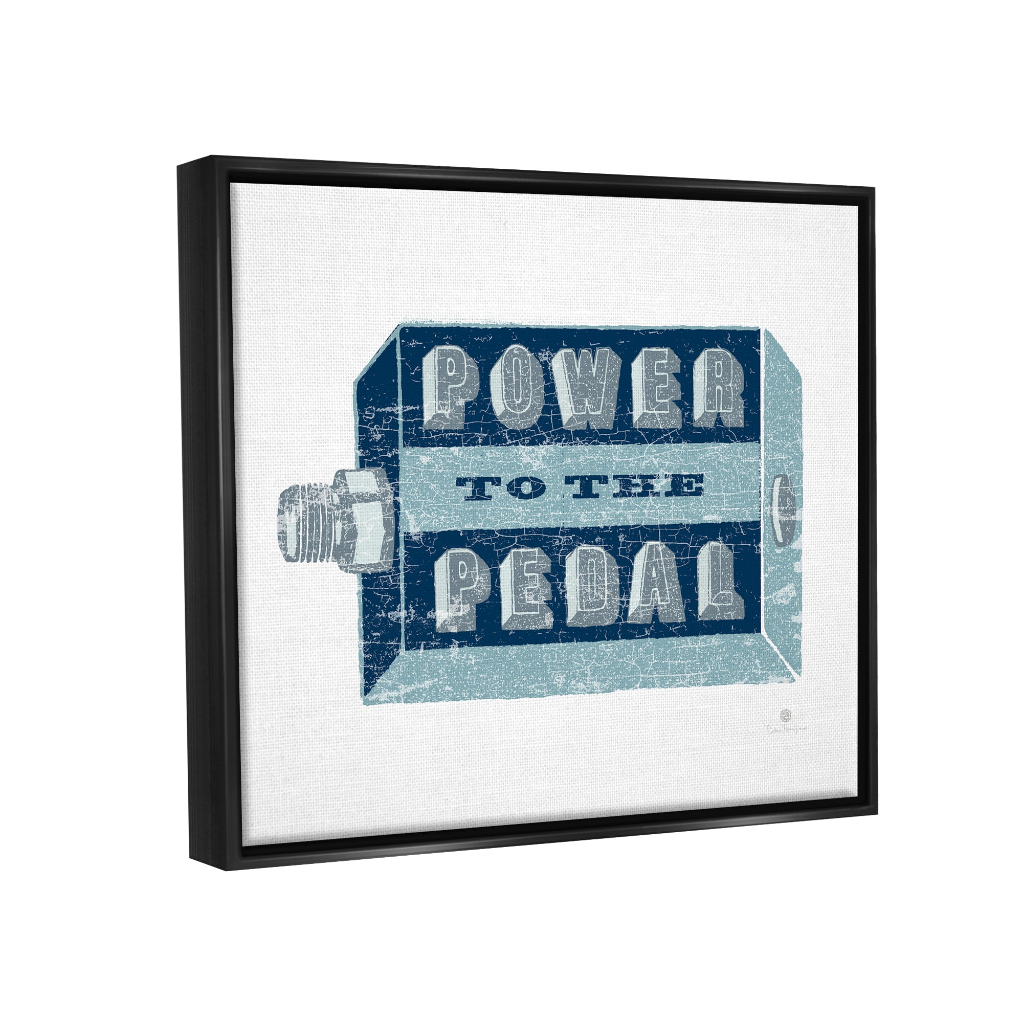 Stupell Industries Power To Pedal Cycling Transportation Painting Black Floater Framed Art Print Wall Art, 31 x 25