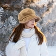 thumbnail image 6 of Newsboy Hat Beret Flat Cap Painter Hat Comfortable Cloth Fluff for Women Shopping Dating Vacation, 6 of 9