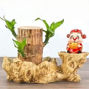 Danhjin Plaque de résine Plateau brésilien en bois Resin Pot de table Décoration Pot de plante Ornements de fond Pots de fleur