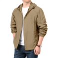 thumbnail image 2 of Mens Windbreaker Hooded Jackets Lightweight Zip Up Waterproof Jacket with Pockets Loose Fit Outdoor UV Sun Running Shirts, 2 of 8