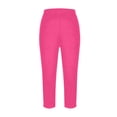 thumbnail image 6 of XL-5XL Plus Size Capri Leggings for Women Tummy Control Capri Yoga Pants High Waisted Stretchy Mid-calf Length Pull on Tights Jegging Hot Pink XL, 6 of 7