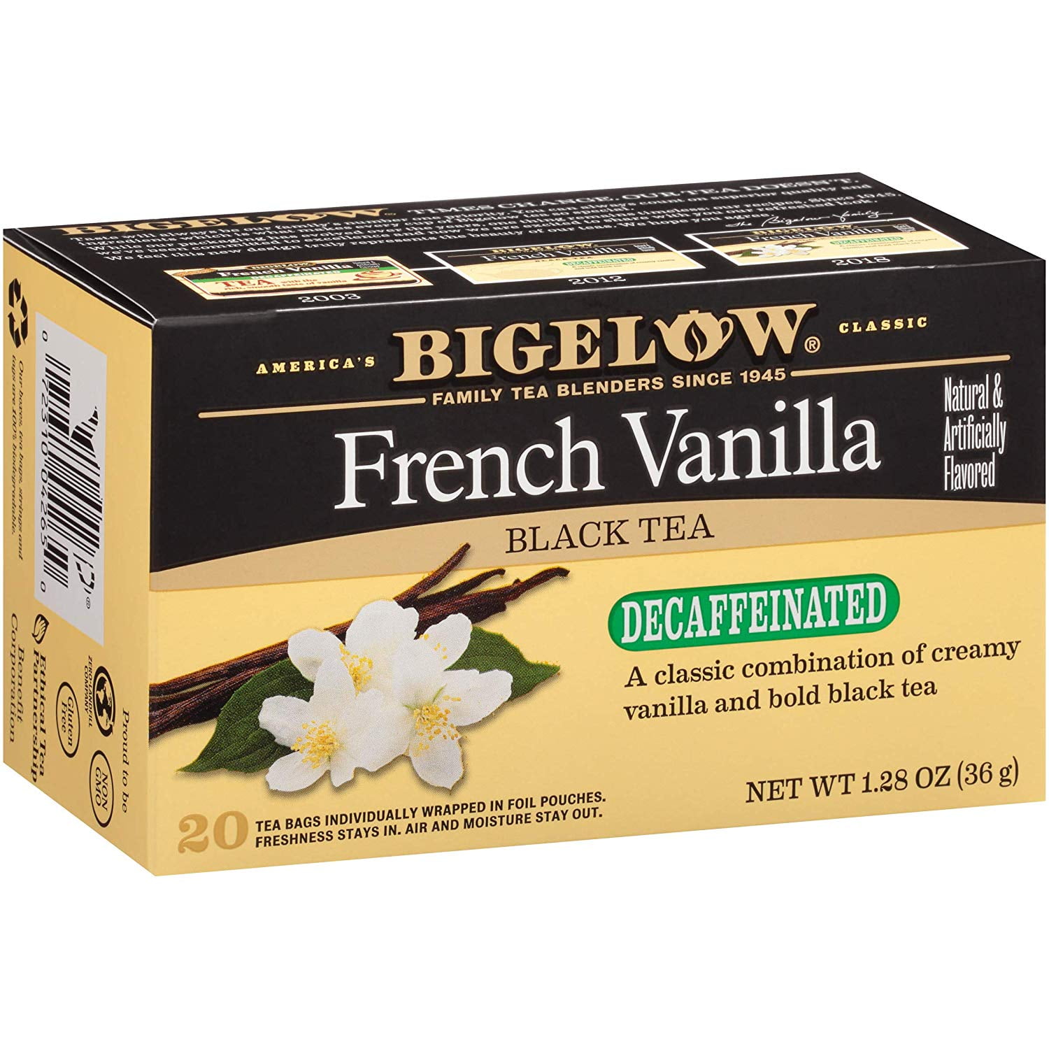 Bigelow Decaffeinated French Vanilla Black Tea Bags, 20 Count Box (Pack