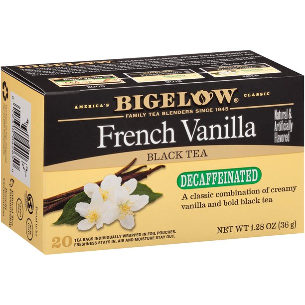 Bigelow Decaffeinated French Vanilla Black Tea Bags, 20 Count Box (Pack