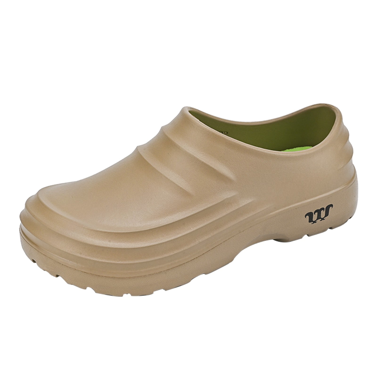 Mepaouo Men's Women's Non Slip Work Shoes Oil Water Resistant Chef Shoes Clogs for Food Service(Khaki,7)