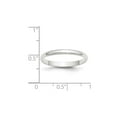 thumbnail image 2 of 10k White Gold Solid Polished Lightweight 2.5mm Ltw Half Round Band Size 8 Ring Ring for Women and Men, 2 of 2