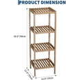 thumbnail image 2 of Garvee 4 Tier Wooden Shelf Rack, with Slatted Shelves, 12.9 x 12.9 x 18.5", Walnut, 2 of 7