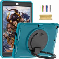 Dteck Kids Case for iPad 10.2 (2021/2020/2019) Rugged Kickstand Shockproof Heavy Duty Hybrid Three Layer Armor Protective Case for iPad 9th 2021/ 8th 2020/iPad 7th 2019, blue