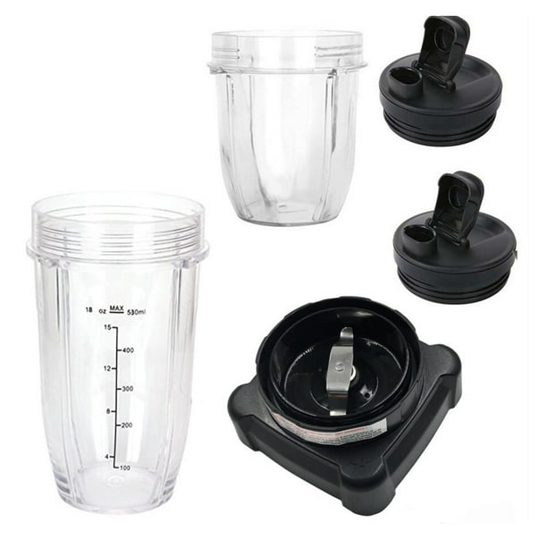 Blender Replacement Parts 12oz Cup with 18oz Cup and Lids and Blade  Replacement Compatible for Nutri Ninja Blender 6 fins BL610 