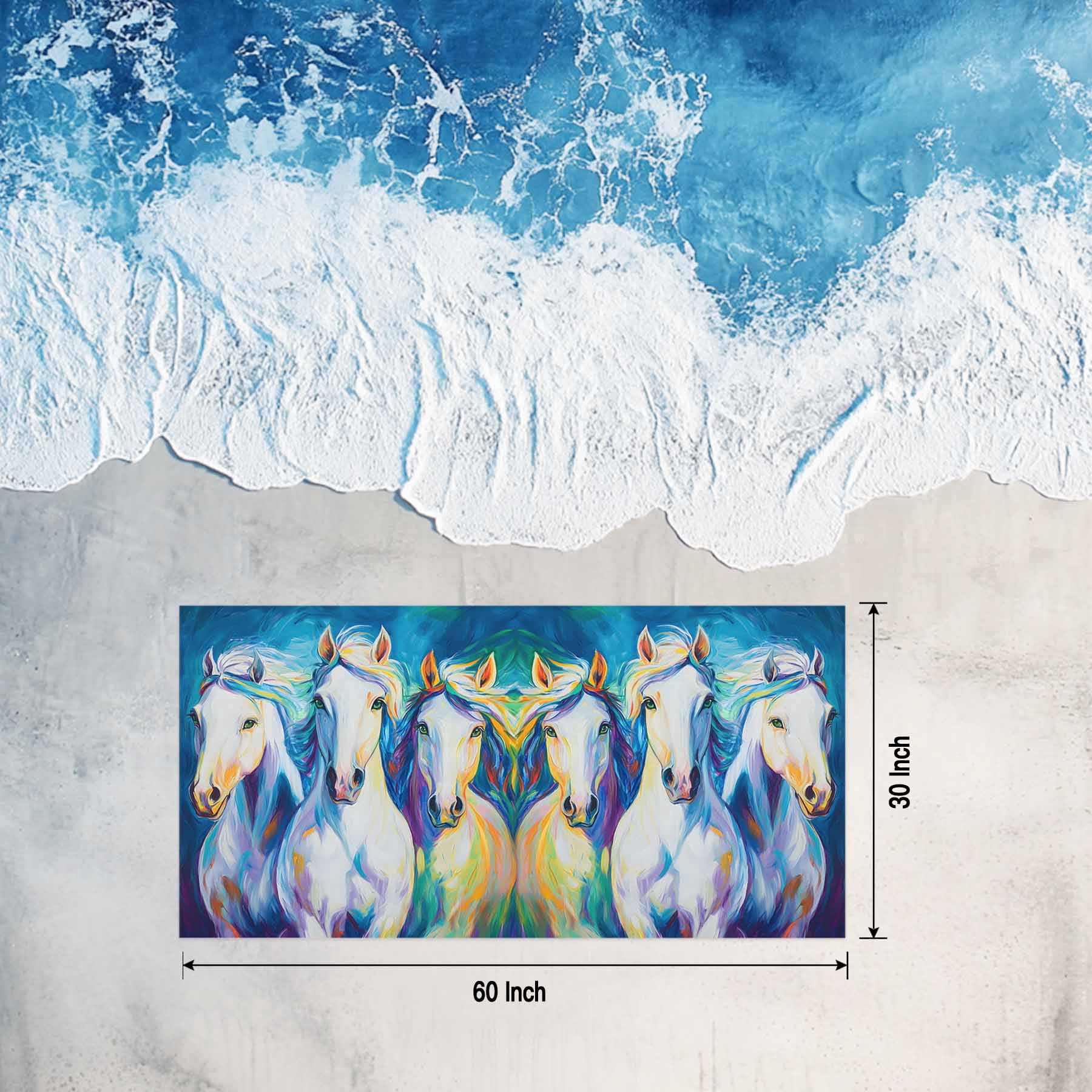 Watercolor Horse Pattern Beach Towels Blanket Soft&Absorbent Quick Dry Microfiber White Blue Turquoise Green Pool Towels for Swimming ,Yoga, Sports, Gym, Camping,Large 30X60in,