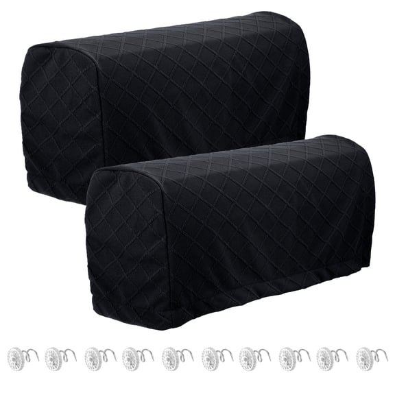 2pcs Stretch Armrest Covers, Couch Arm Covers for Chairs Sofa Armchair Slipcovers Black
