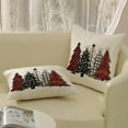 thumbnail image 4 of Christmas Pillow Covers 18x18 Set of 2 Christmas Decorative Linen Red Pillowcase Buffalo Colorful Xmas Trees Throw Pillows Winter Farmhouse Holiday Decor Outdoor Cushion Covers for Couch Home, 4 of 6
