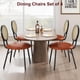 thumbnail image 3 of Whiskey brown metal dining sillas set of 4 hand-woven rattan backrest & faux leather seat para elegant dining, 3 of 6