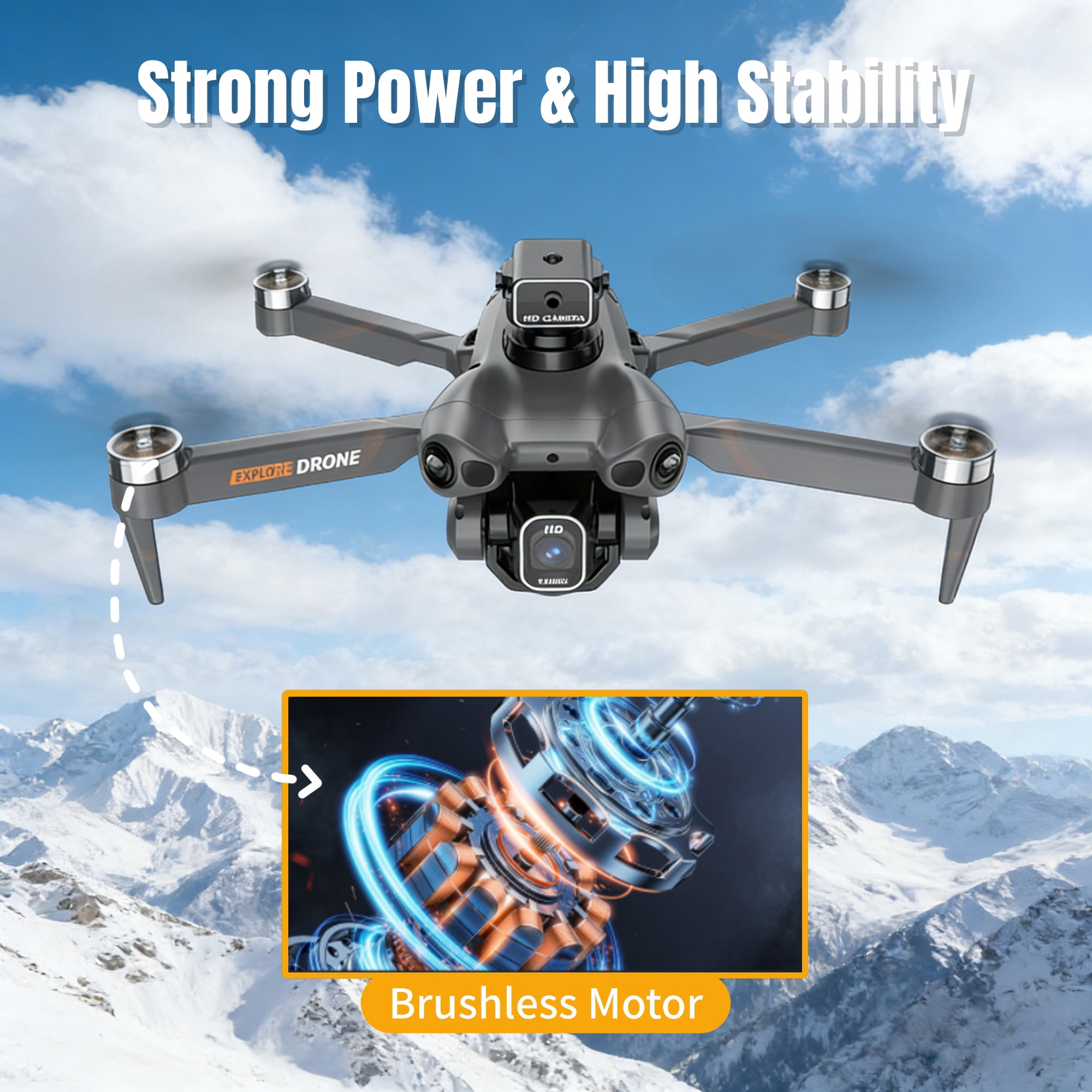 FPV Drone with Camera 1080P for Adults, 4.3" Screen on Remote Controller, Easy Fly Quadcopter with Obstacle Avoidance, Carrying Case & 2 Batteries, Gifts for Beginners