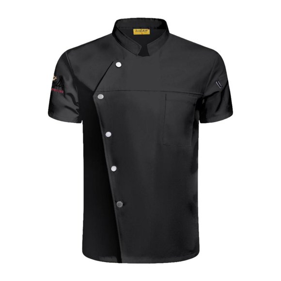 Chaqueta de chef para hombre y mujer, manga corta, ropa de trabajo de verano, monos de trabajo. 2XL Talla Gris