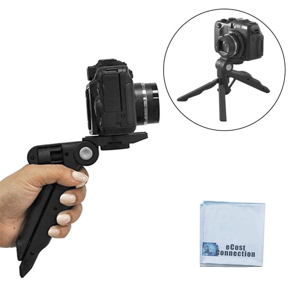 6.5" Tabletop Tripod & Hand Grip – Mini Camera Tripod for DSLR, Mirrorless & Camcorders with Non-Slip Feet