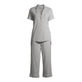 thumbnail image 5 of Secret Treasures Women's Plus Traditional Short Sleeve Notch Collar Pajamas Set, 5 of 6