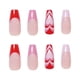thumbnail image 2 of Apuakthei Uñas postizas de acrílico para el día de San Valentín, diseño exquisito de corazón rojo francés, decoración de uñas para mujeres y niñas, 24 piezas, 2 of 4