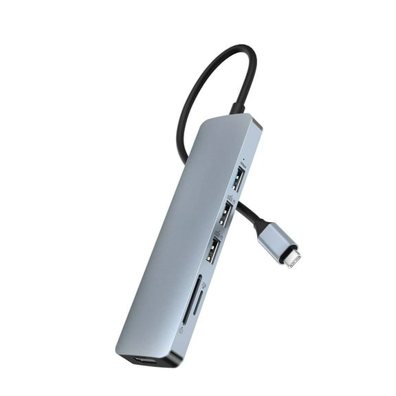 USB C Docking Station, 6-in-1 with 4K-HDMI, USB 3.0/2.0 Ports, SD/TF Card Reader, Compatible with MacBook Pro/Air, Surface Pro