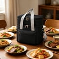 thumbnail image 5 of Double-Layer Insulated Lunch Bag, Portable Thermal Lunch Tote with Shoulder Strap, Leakproof Cooler Bag for Work, Picnic and Travel, 5 of 7