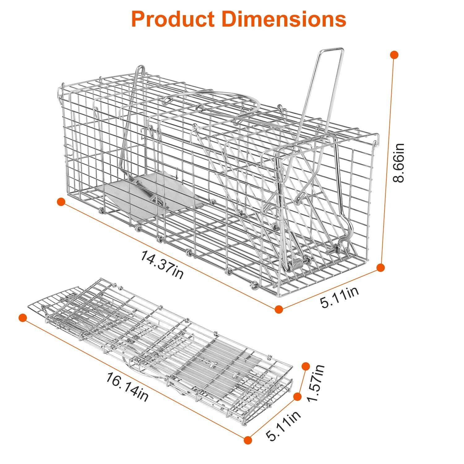 SHCKE Humane Catch and Release Live Animal Trap Cage Cat Trap for