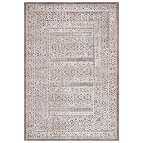 SAFAVIEH Toscana Roger Oriental Polyester Area Rug, Ivory/Brown, 8' x 10'