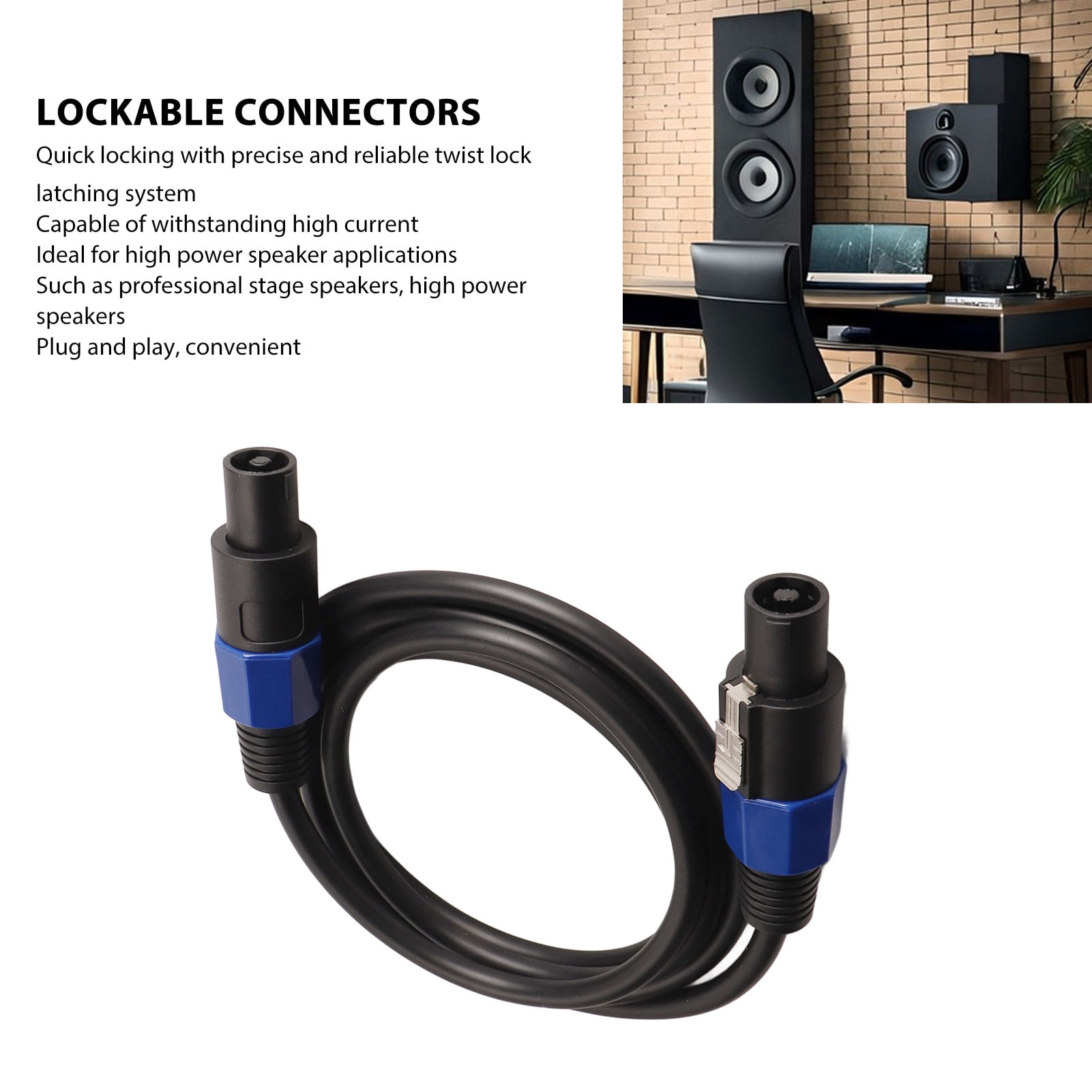 Seismic Audio 15ft Speaker Cables - Raw Wire To Speakon Connector Pair For PA/DJ/Home Audio