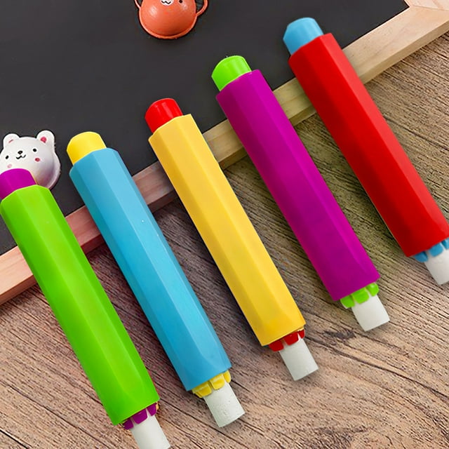 CTIRCHIU Back to School Plastic Chalk Holder Chalk Storage Assorted Color For Children 10pcs