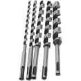 thumbnail image 1 of Juego de 5 brocas helicoidales con vástago SDS Plus de 230 mm de longitud y tamaños de 6/10/14/18/20 mm para carpintería, 1 of 3