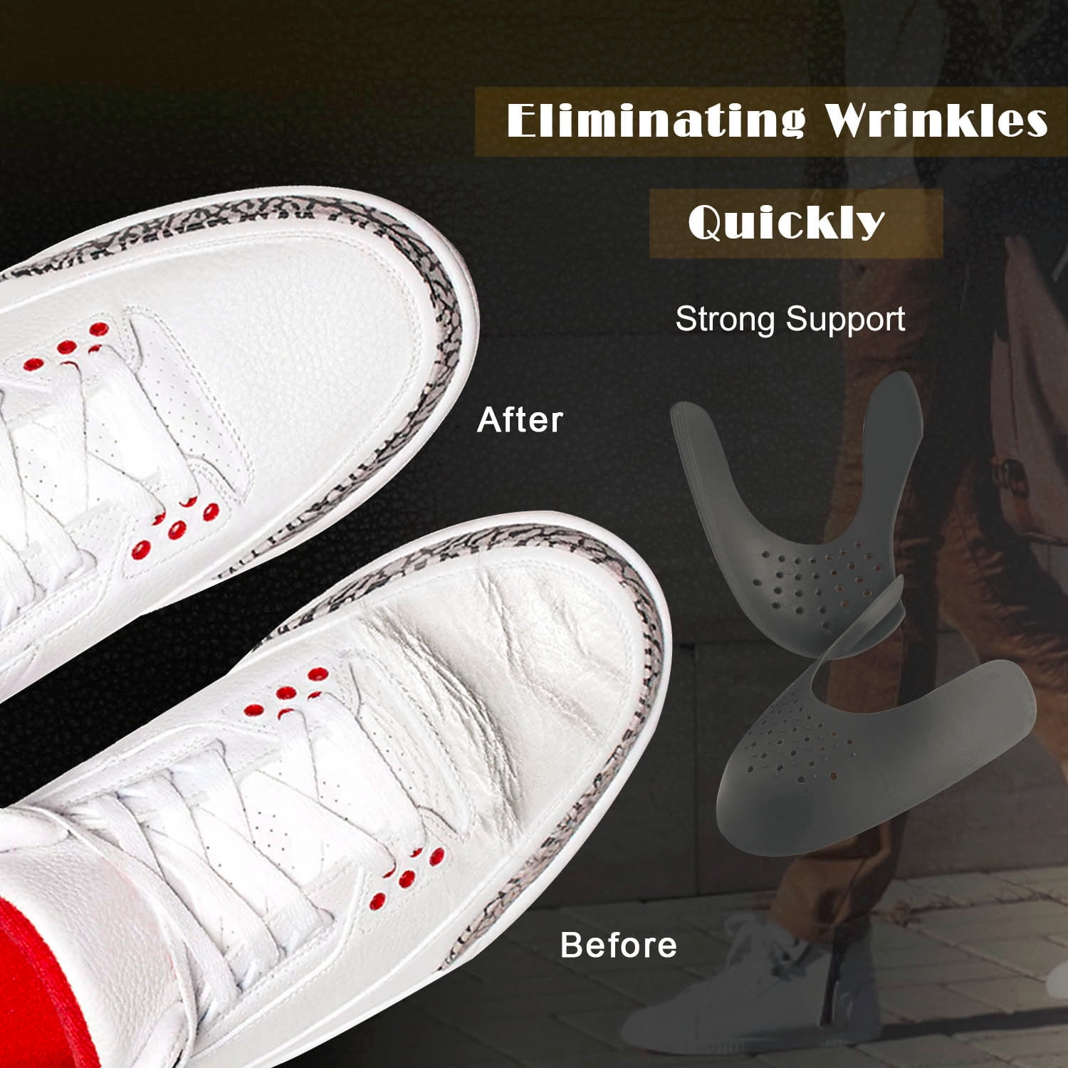 2PC Anti Crease Sneaker Shield Shoe Trainer Protector Toe Box Decreaser Reusable