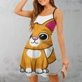 thumbnail image 3 of Cute Orange Cat Cartoon Slip Dress Dress Summer Elegant Women's Dress Women's Clothing, 3 of 6