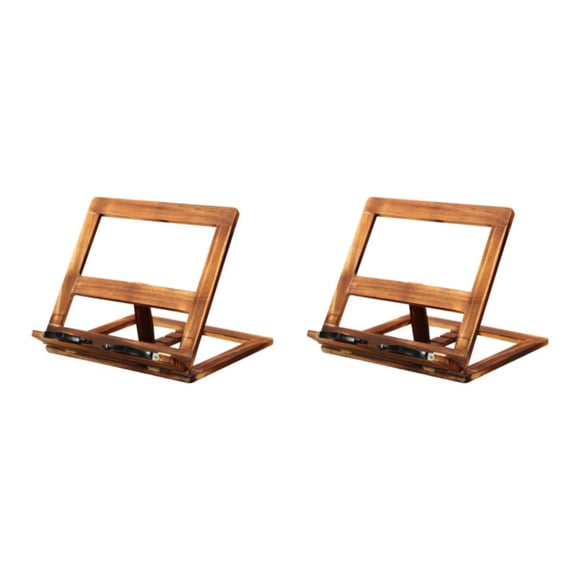 Inteprter Wooden Book Stand with Page Paper Page Holders Clip Kitchen Textbook hierro 2Conjunto