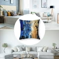 thumbnail image 5 of Acheng Gold and Blue Abstract Art Short Plush Pillowcase Set of 2 White, 5 of 7