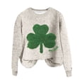 thumbnail image 2 of Felirenzacia Women’s Shamrock Sweatshirt St. Patrick Theme Long Sleeve Casual Fashion Pullover Top, Multicolor,L, 2 of 4