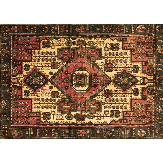 Ahgly Company Indoor Rectangle Persian Brown Traditional Area Rugs, 2' x 3'