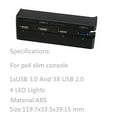 thumbnail image 4 of PS4 Slim Gaming Console HUB, 4 puertos USB Hub para PS4 Slim, USB 3.1 de alta velocidad USB 2.0 Super Transfer Speed Cargador Controlador Divisor Adaptador de expansión Adepaton 2033466, 4 of 8