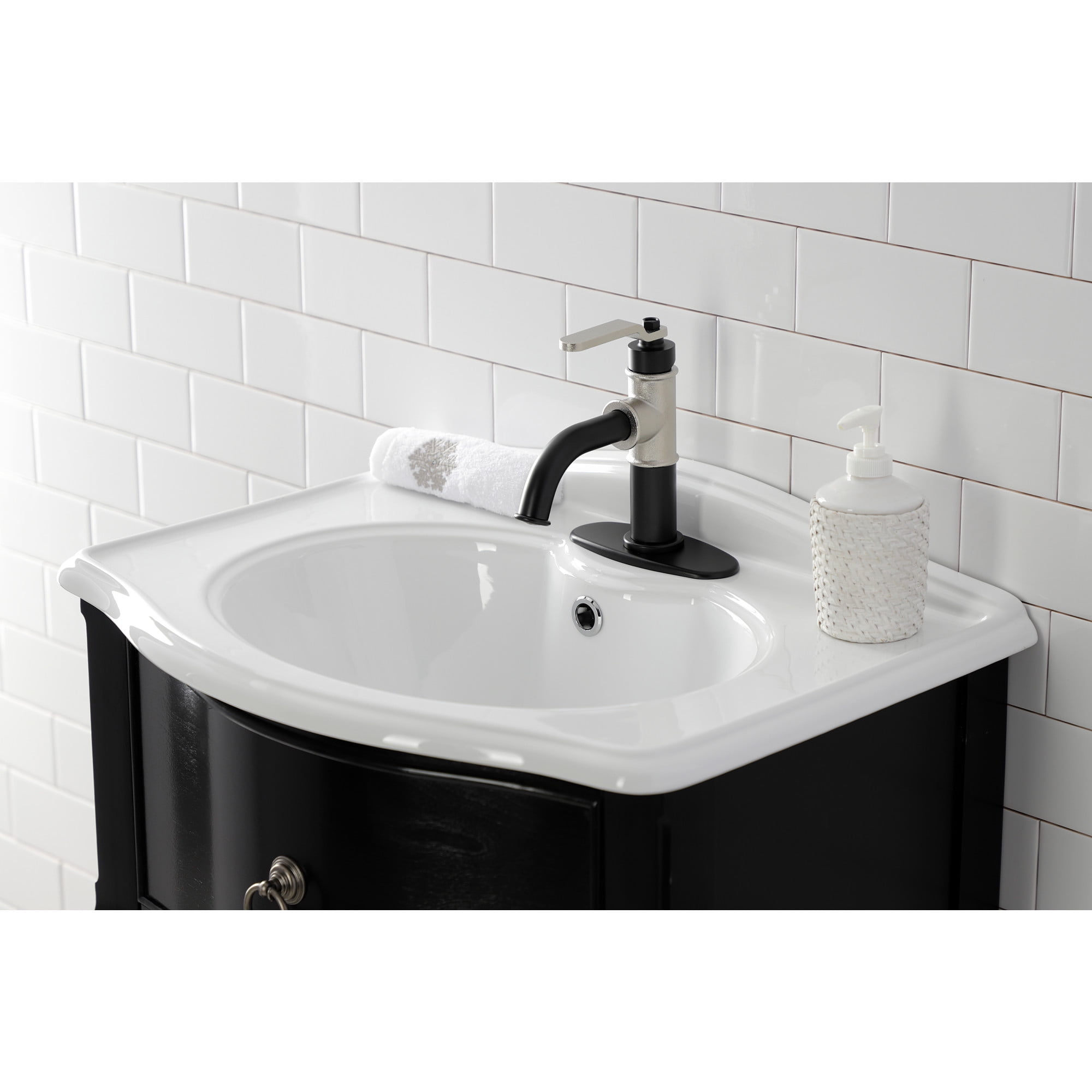 Kingston Brass KSD2826KL Whitaker 1.2 GPM Deck Mounted Single Hole Bathroom Faucet - Black