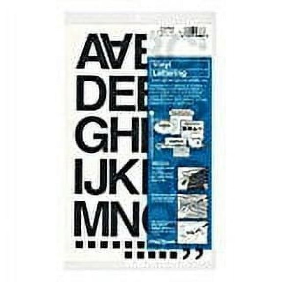 Chartpak Self-Adhesive Vinyl (01040) Capital Letters and Numbers, 1-1/2 Inches High, Black