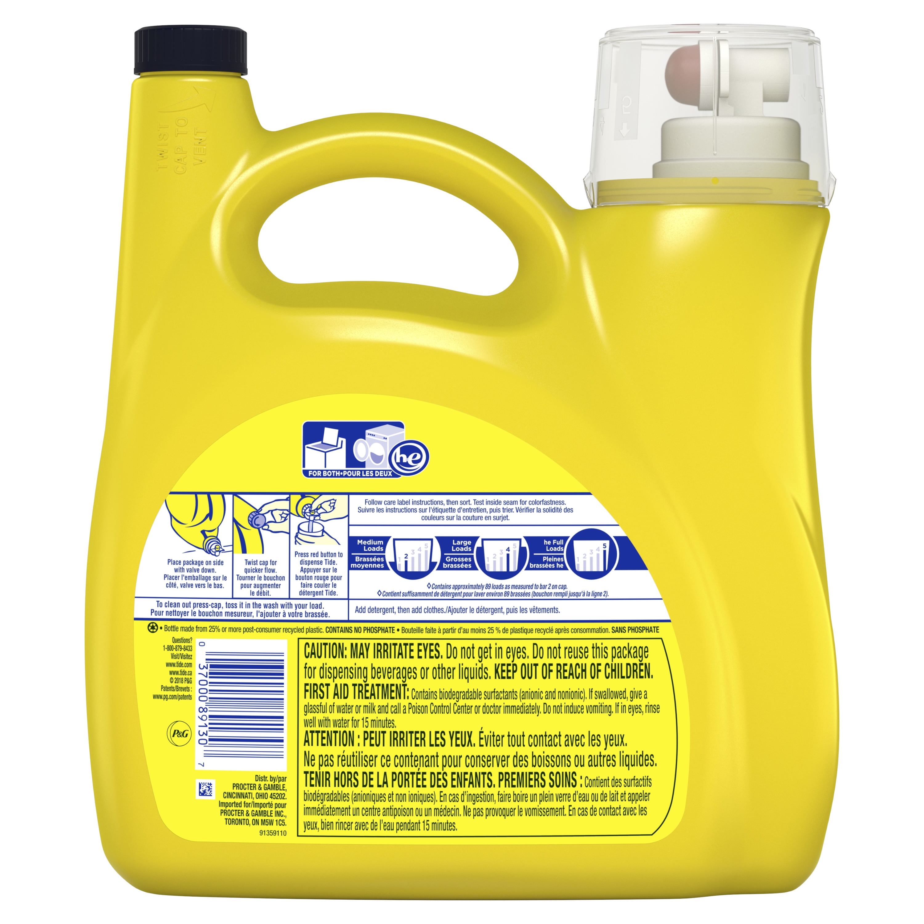 Tide Simply Clean & Fresh Liquid Laundry Detergent, Daybreak Fresh, 89 Loads 138 fl oz