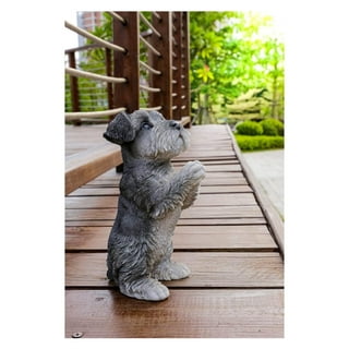 Ebros Realistic Miniature Schnauzer Puppy Statue 6.5 Tall Animal Dog  Collectible Lifelike Schnauzer Figurine Decor