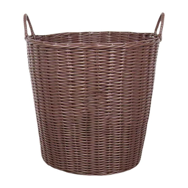 Cesta para la ropa, organizador de juguetes, cesta de imitación de ratán, cesta tejida para S