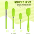 thumbnail image 4 of Kaluns Silicone Tongs Utensils for Cooking with Spatula - 4 Pcs Kitchen Tongs & Tong Set, Heat Resistant Non-Slip Serving Utensils - Green, 4 of 8
