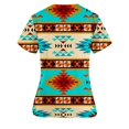 thumbnail image 4 of Blusa de manga corta con cuello en V para mujer, blusa de bolsillo con estampado de uniforme de trabajo OAVQHLG3B Store lin121212, 4 of 4