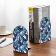 thumbnail image 5 of Lsque Blue and White Butterflies Printed Wood Bookends,Non-Skid Bookend for Shelves,Heavy Duty Support Bookends,Non-Slip Foam Pads for Office, Home, and Library,1 Pair, 5 of 8