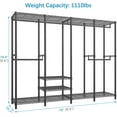 thumbnail image 4 of VIPEK V40C Covered Clothes Rack Heavy Duty Clothing Rack with Cover, Custom Freestanding Closet Portable Wardrobe Closet for Bedroom, Large Black Coset Rack with Grey Upgarded Polyester Cover, 4 of 11