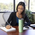 thumbnail image 4 of 20oz Green Yellow Checkerboard Checkered Pattern Skinny Tumblers Stainless Steel Tumbler with Lid and Straw,Vacuum Insulated Double Wall Travel Tumbler Cups with Cleaning Brush for Coffee,Tea, 4 of 6