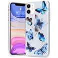 thumbnail image 1 of for iPhone 11 Case Stylish Butterfly Pattern Printed Crystal Clear Transparent Soft TPU Bumper Shockproof Protective Case Cover for iPhone 11, Blue Butterfly, 1 of 7