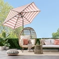 thumbnail image 2 of Best Choice Products 10ft Outdoor Steel Market Patio Umbrella w/ Crank, Tilt Push Button, 6 Ribs - Striped Rust, 2 of 7
